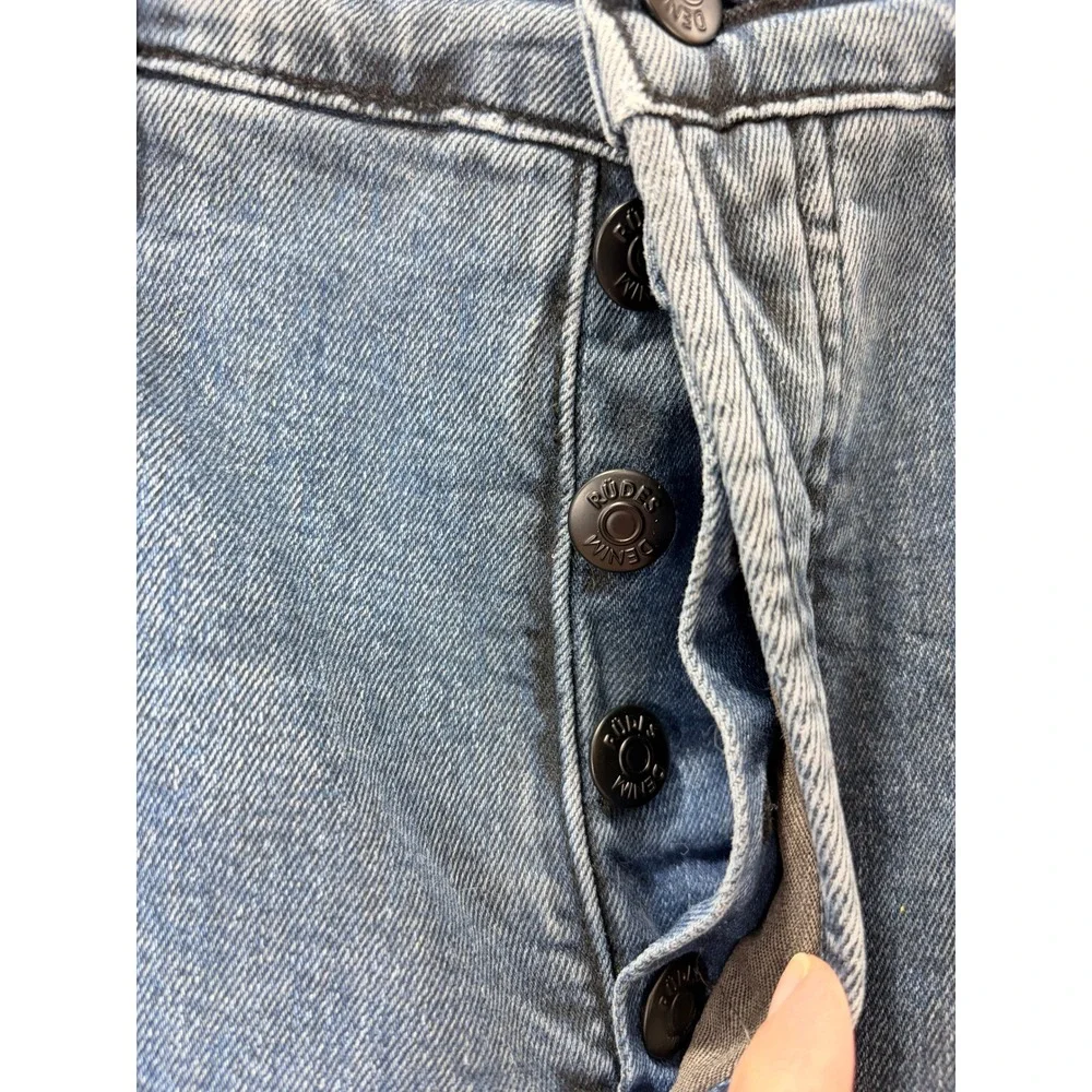 Rudes‎ Denim Los Angeles Straight Leg Jeans Medium Wash Button Fly Size 32 USA